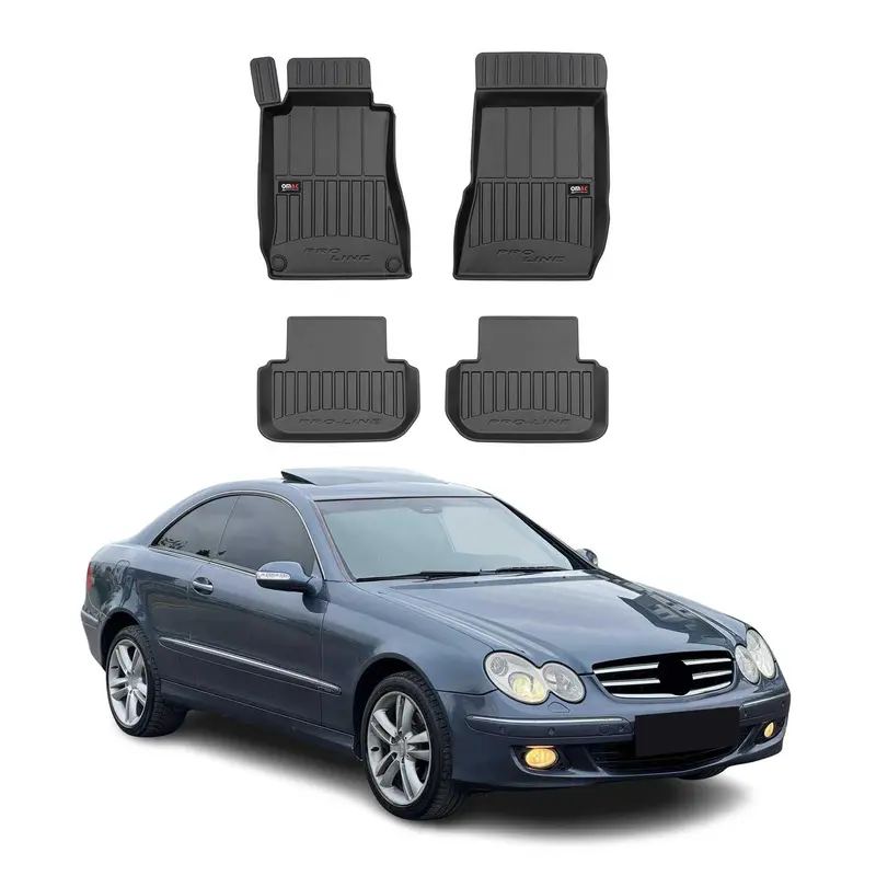 OMAC Tapis de sol en caoutchouc pour Mercedes CLK 2002-2010 Noir Premium
