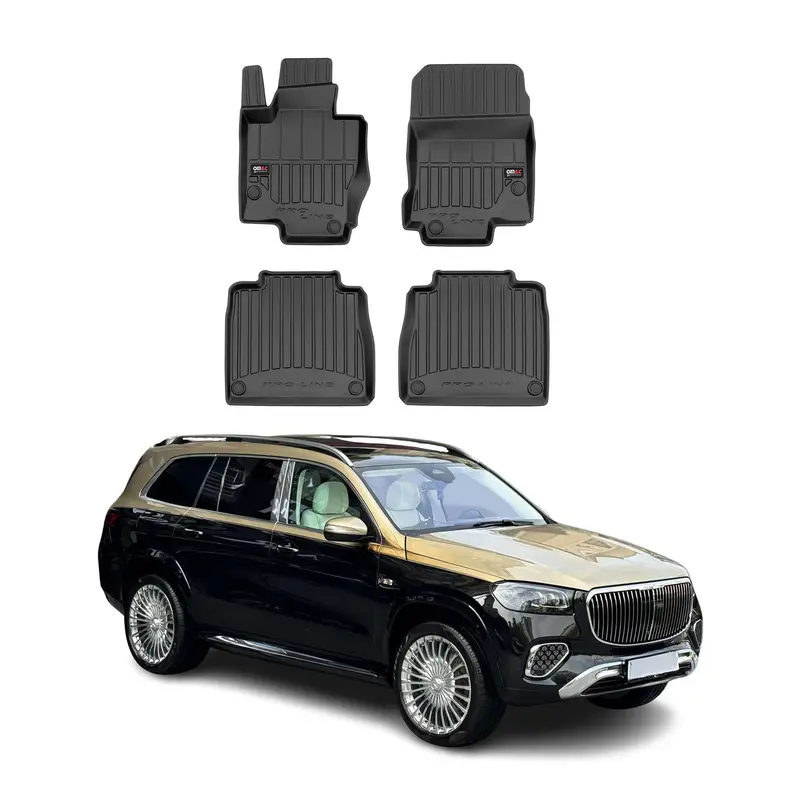 OMAC Tapis de sol en caoutchouc pour Mercedes GLS X167 2020-2024 Noir Premium