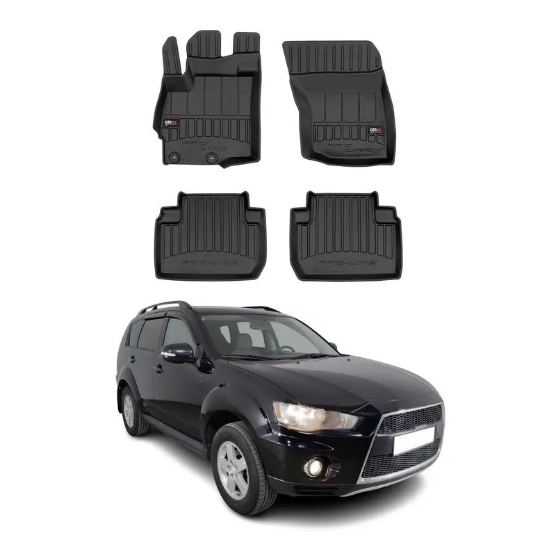 OMAC Tapis de sol en caoutchouc pour Mitsubishi Outlander 2006-2021 Noir Premium