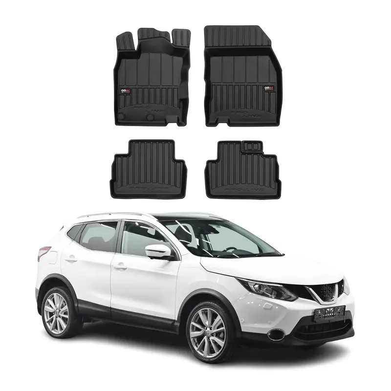 OMAC Tapis de sol en caoutchouc pour Nissan Qashqai J11 2014-2021 Noir Premium