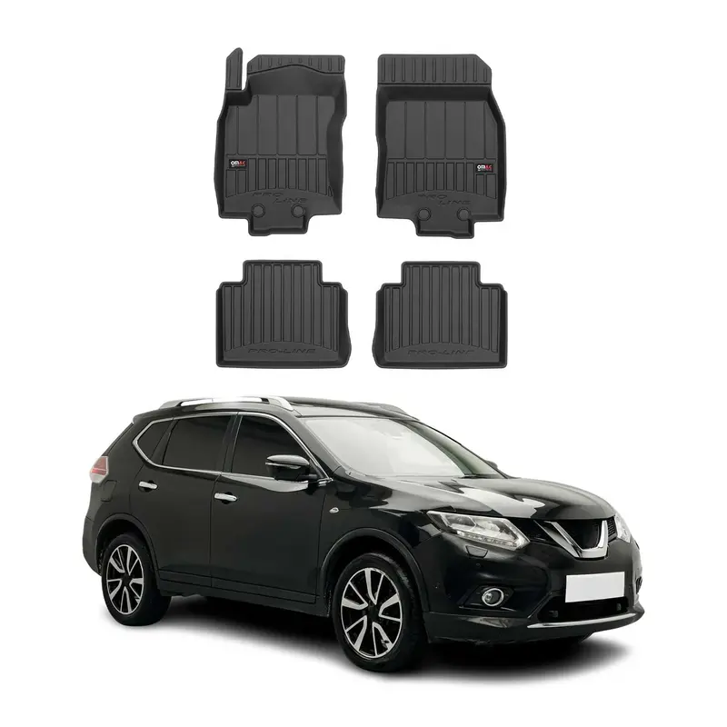 OMAC Tapis de sol en caoutchouc pour Nissan X-Trail 2013-2021 Noir Premium
