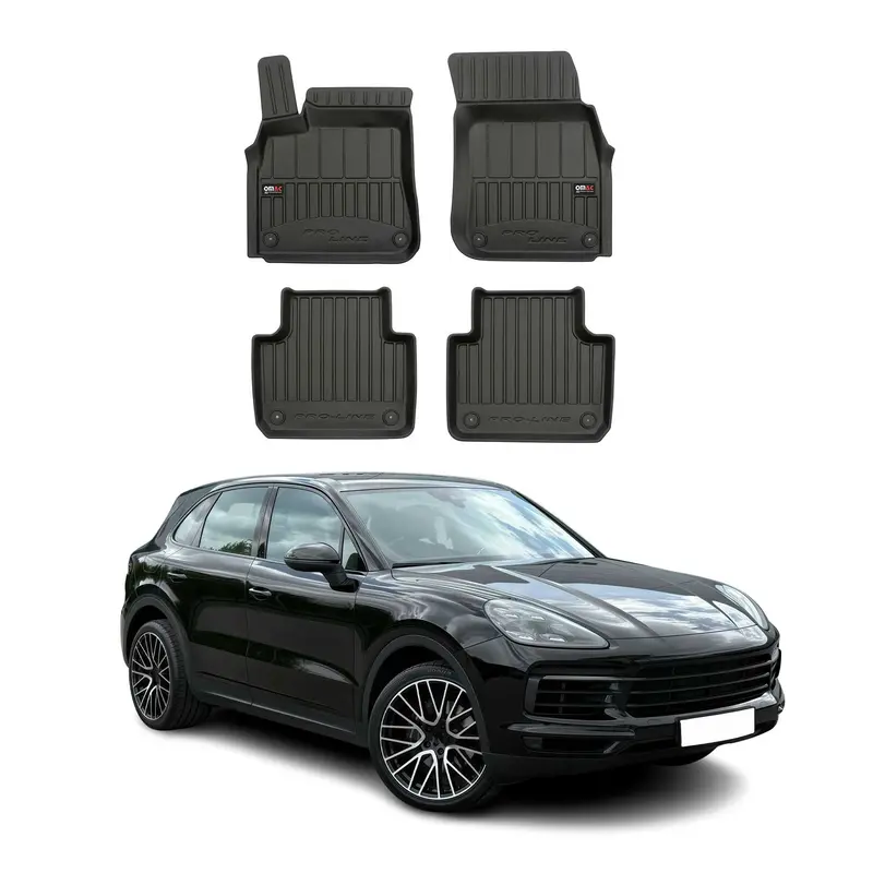 OMAC Tapis de sol en caoutchouc pour Porsche Cayenne 9YA 2017-2023 Noir Premium
