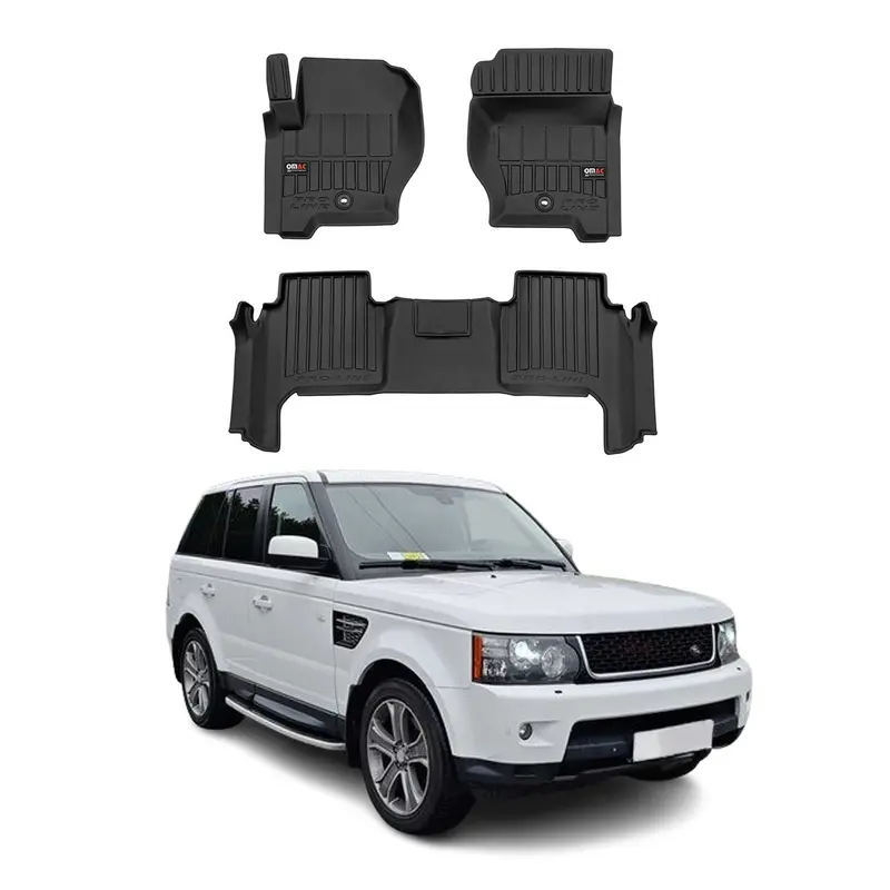 OMAC Tapis de sol en caoutchouc pour Range Rover Sport 2005-2013 Noir Premium
