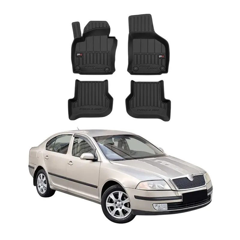 OMAC Tapis de sol en caoutchouc pour Skoda Octavia 2004-2013  Noir Premium