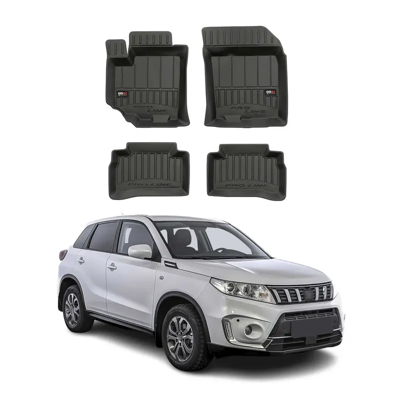 OMAC Tapis de sol en caoutchouc pour Suzuki Vitara 2015-2024 Noir Premium