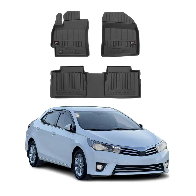 OMAC Tapis de sol en caoutchouc pour Toyota Corolla Berline Break 2013-2019 Noir