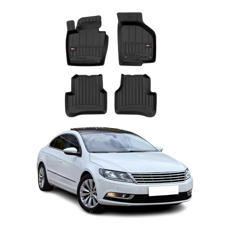 OMAC Tapis de sol en caoutchouc pour VW CC 2011-2016 Noir Premium
