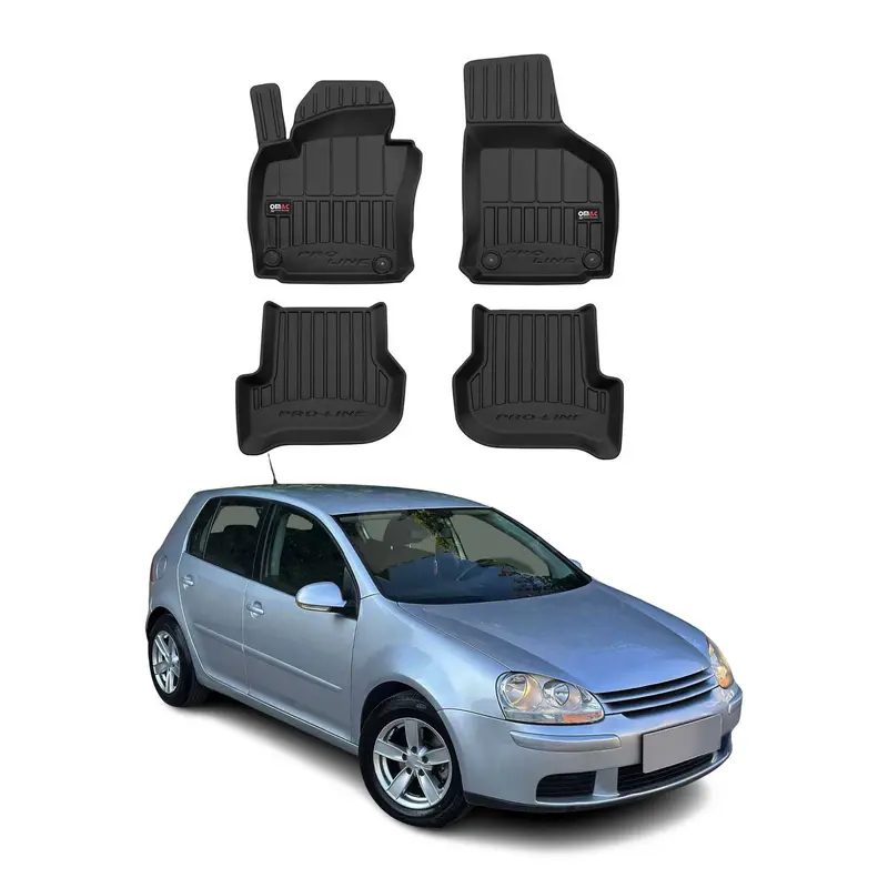 OMAC Tapis de sol en caoutchouc pour VW Golf Mk5 Mk6 GTI 2003-2013  Noir Premium