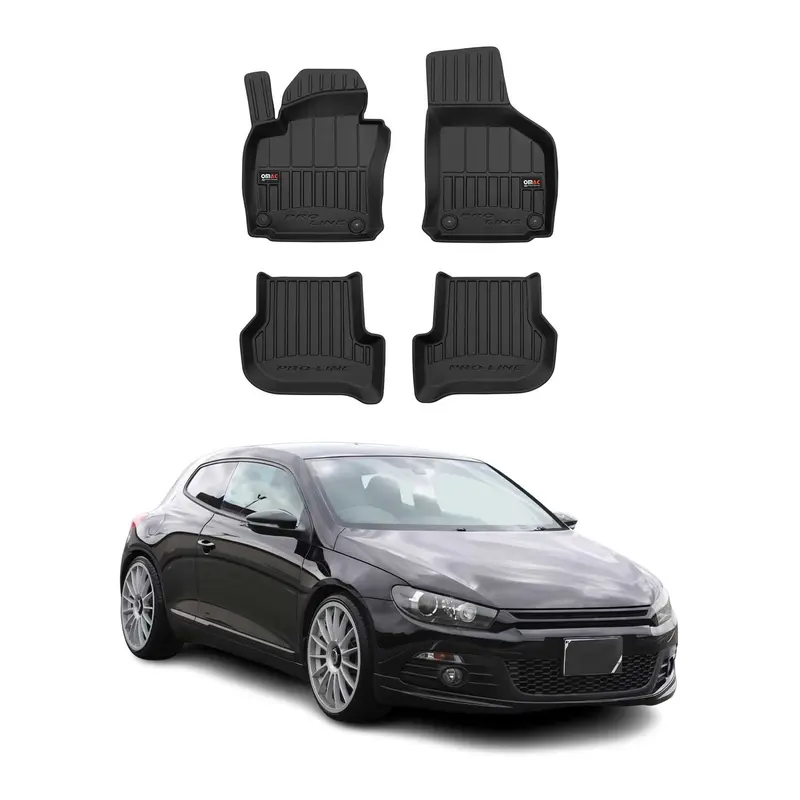 OMAC Tapis de sol en caoutchouc pour VW Scirocco 2008-2017  Noir Premium