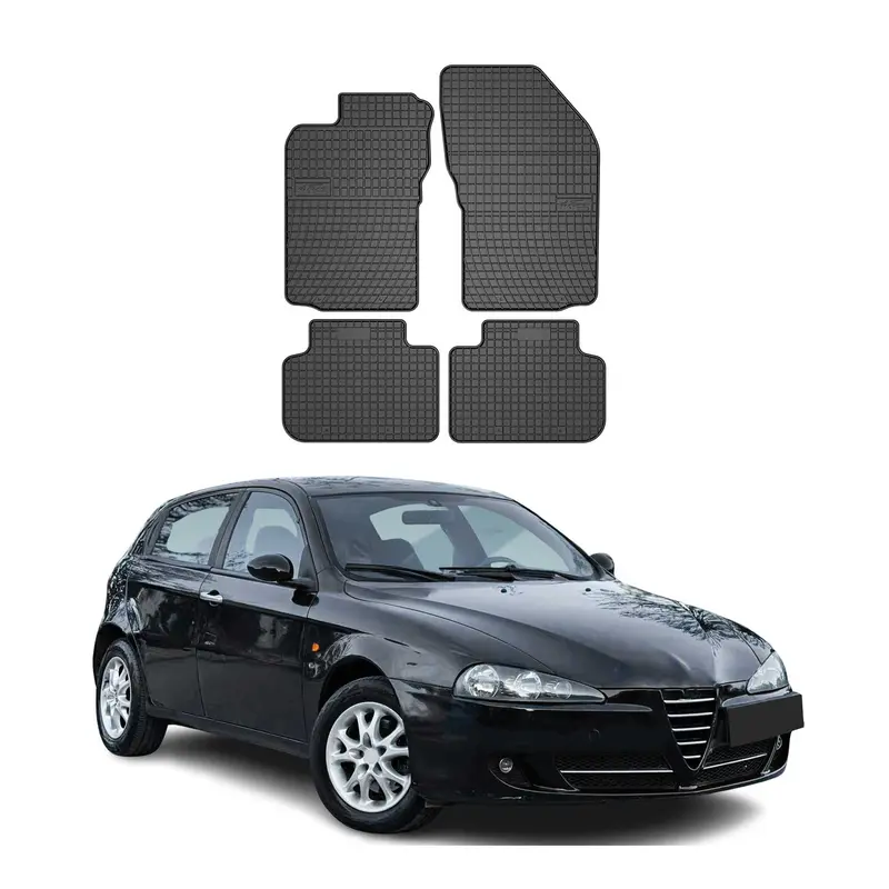 OMAC Tapis de sol pour Alfa Romeo 156 147 2000-2010 Noir en caoutchouc