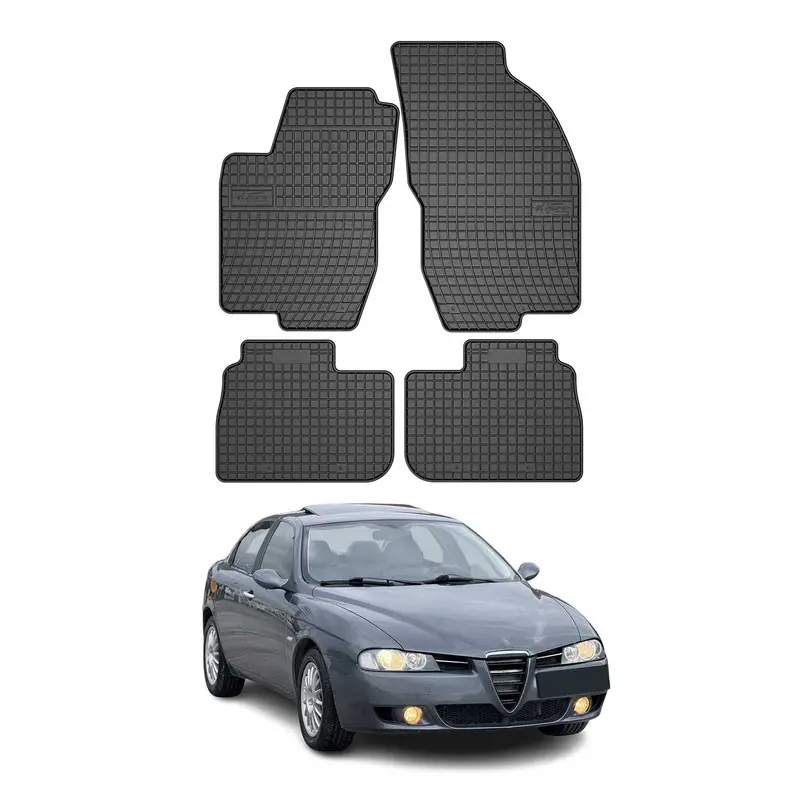 OMAC Tapis de sol pour Alfa Romeo 156 Berline / Break 1997-2005 Noir caoutchouc