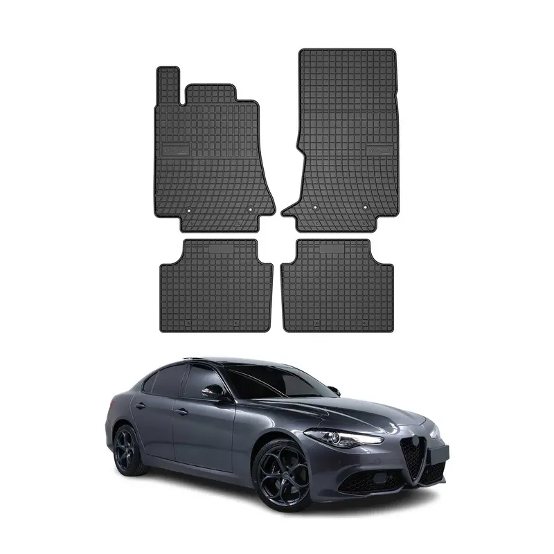 OMAC Tapis de sol pour Alfa Romeo Giulia (952) Berline 2015-2026 Noir caoutchouc
