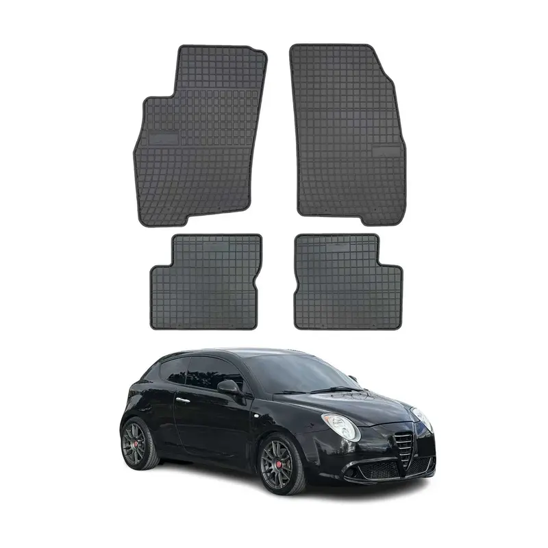 OMAC Tapis de sol pour Alfa Romeo Mito 2008-2018 Noir en caoutchouc