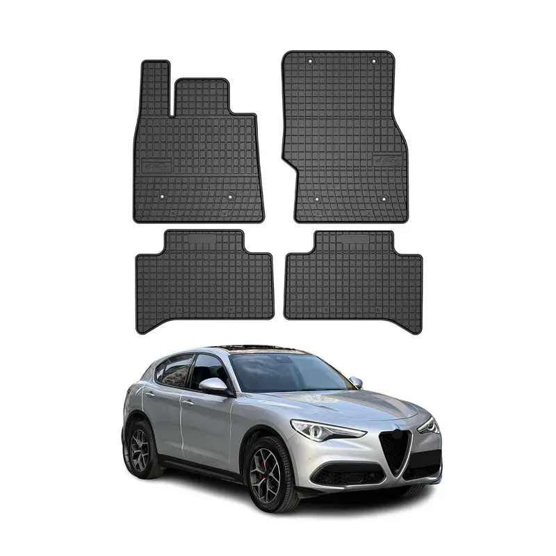 OMAC Tapis de sol pour Alfa Romeo Stelvio 2016-2026 Noir en caoutchouc