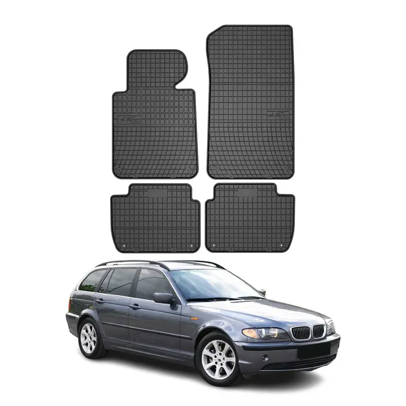 OMAC Tapis de sol pour BMW Série 3 E46 Berline Break 1998-2005 Noir caoutchouc