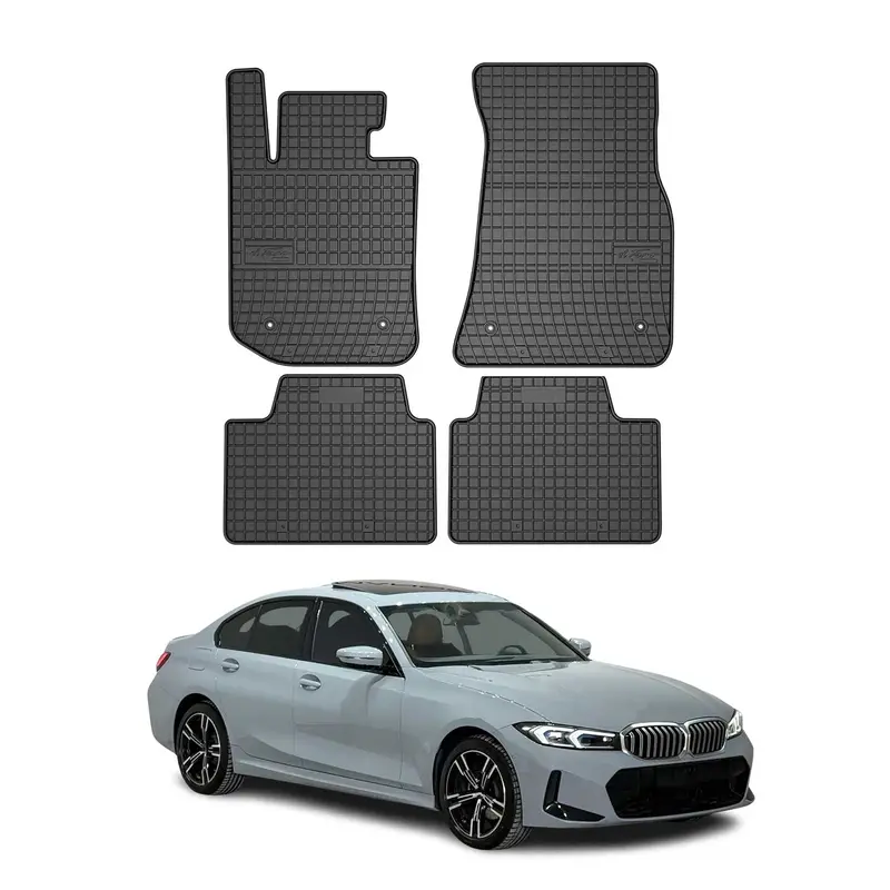 OMAC Tapis de sol pour BMW Série 3 G20 G21 Berline Break 2019-26 Noir caoutchouc