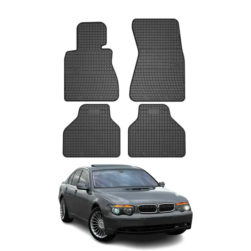 OMAC Tapis de sol pour BMW Série 7 E65 E66 E67 2001-2009 Noir en caoutchouc