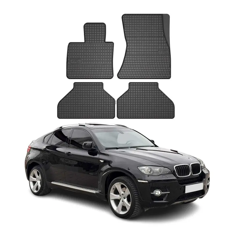 OMAC Tapis de sol pour BMW X5 X6 E71 E72 2007-2014 Noir en caoutchouc