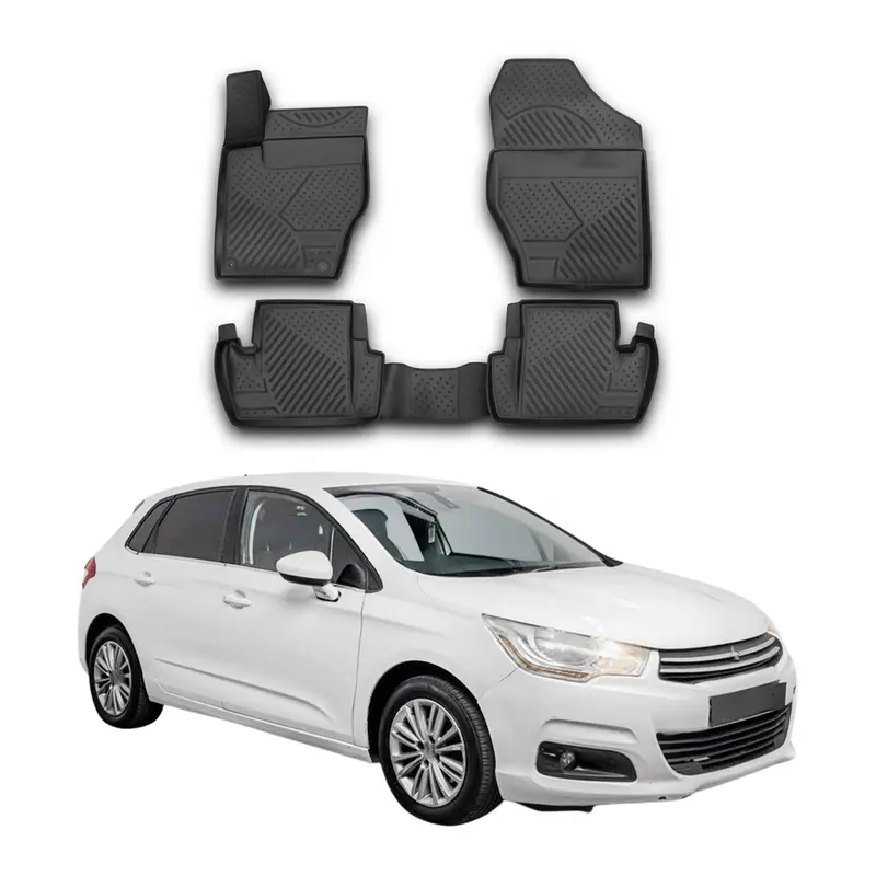 OMAC Tapis de sol pour Citroen C4 2010-2020 sur mesure en caoutchouc Noir