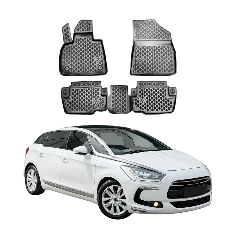 OMAC Tapis de sol pour Citroen DS5 2011-2018 sur mesure en caoutchouc Noir