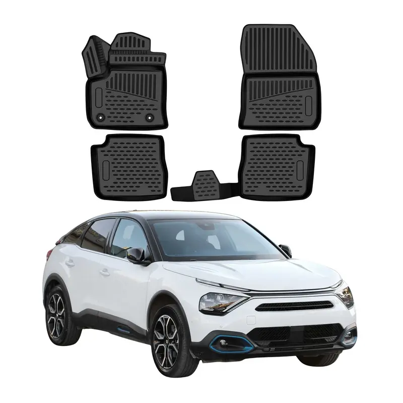 OMAC Tapis de sol pour Citroën ë-C4 2020-2026 en caoutchouc TPE Noir 4Pcs