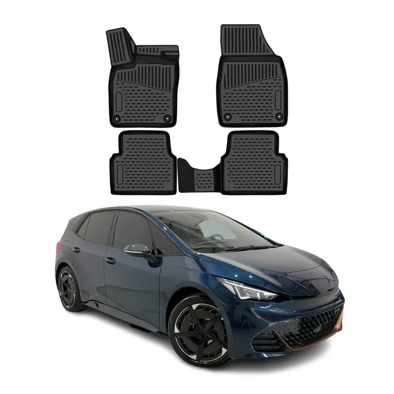 OMAC Tapis de sol pour Cupra Born 2022-2026 en caoutchouc TPE Noir 4Pcs