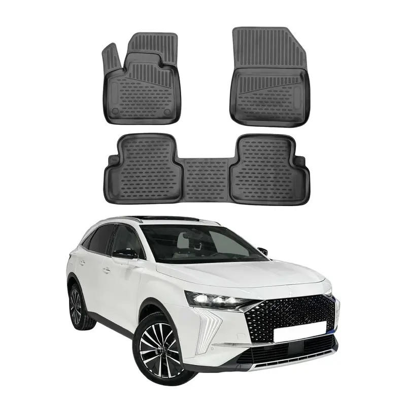 OMAC Tapis de sol pour DS7 Crossback / DS 7 2017-2026 sur mesure caoutchouc Noir