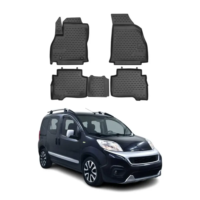 OMAC Tapis de sol pour Fiat Fiorino Qubo 225 2007-2023 en caoutchouc Noir