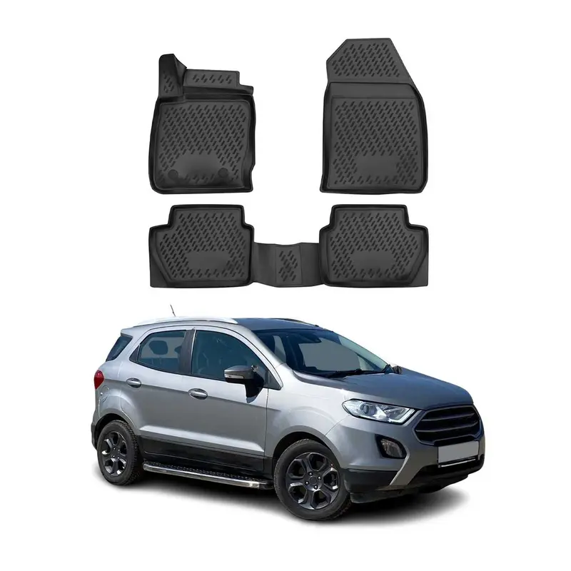 OMAC Tapis de sol pour Ford Ecosport 2014-2023 en caoutchouc Noir
