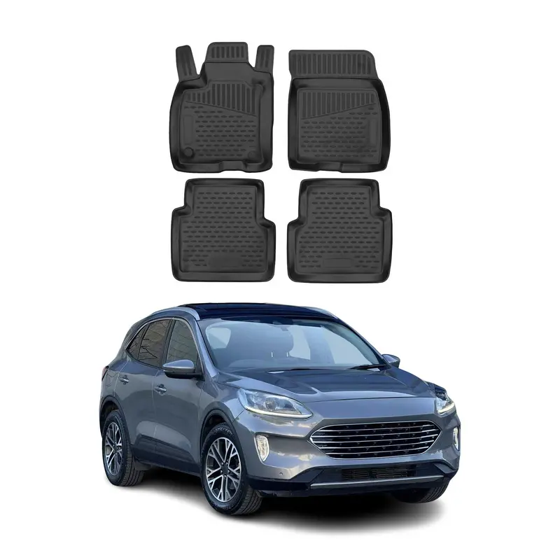 OMAC Tapis de sol pour Ford Kuga III 2019-2026 sur mesure en caoutchouc Noir