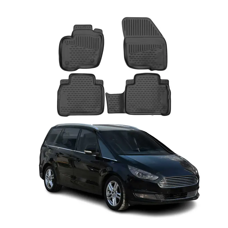 OMAC Tapis de sol pour Ford S-Max Galaxy 2015-2023 sur mesure en caoutchouc Noir