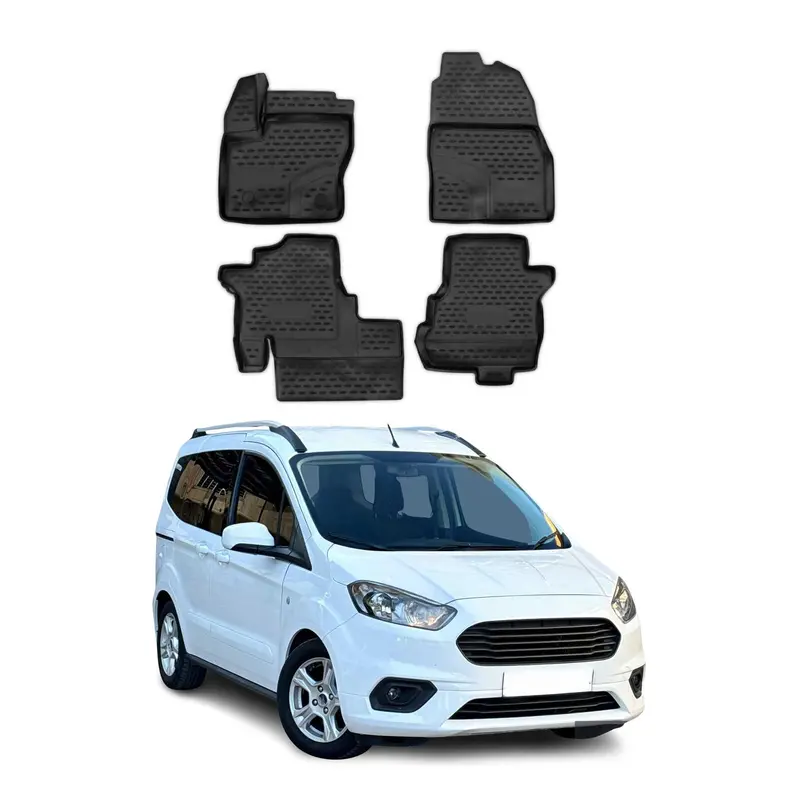 OMAC Tapis de sol pour Ford Tourneo Courier 2014-2023  en caoutchouc Noir