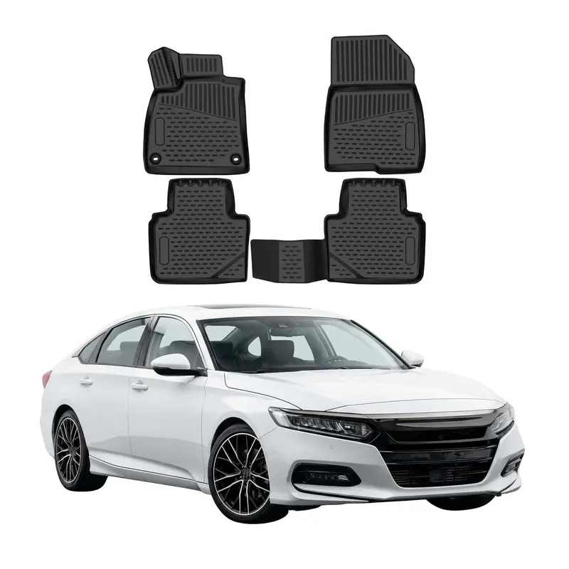 OMAC Tapis de sol pour Honda Accord mk10 2020-2022 Facelift caoutchouc Noir 4Pcs