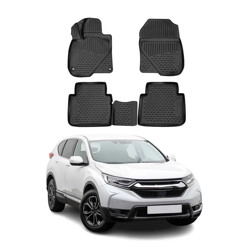 OMAC Tapis de sol pour Honda CR-V 2018-2022 en caoutchouc Noir