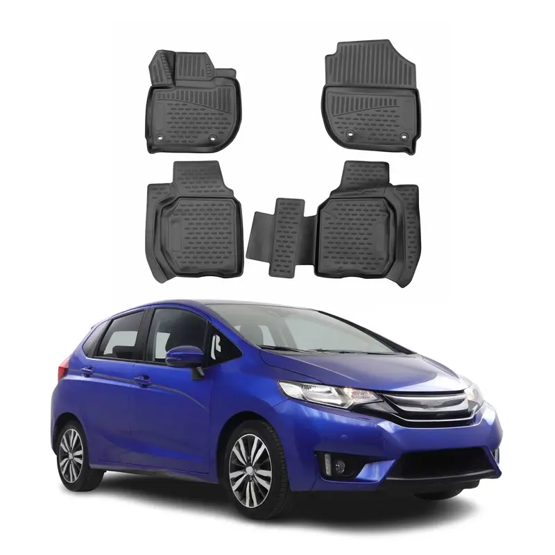 OMAC Tapis de sol pour Honda Jazz 2015-2020 sur mesure en caoutchouc Noir