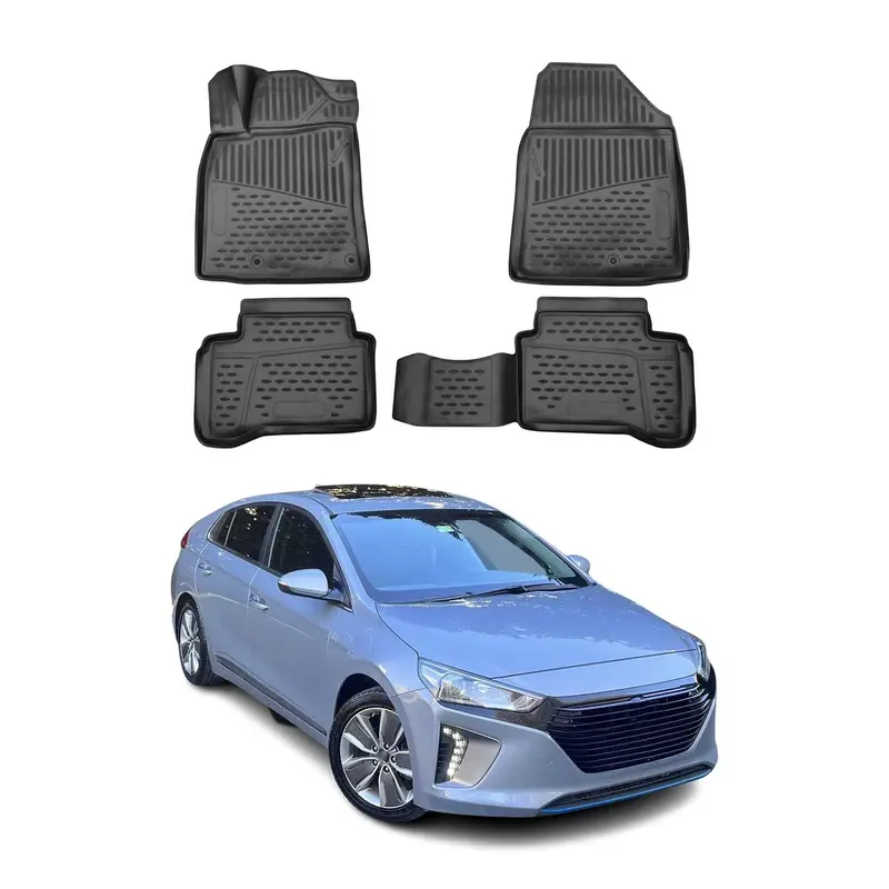 OMAC Tapis de sol pour Hyundai Ioniq 2017-2022 Hybrid PHEV caoutchouc Noir