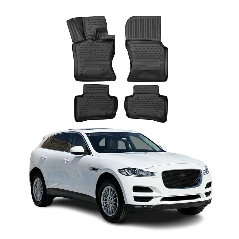 OMAC Tapis de sol pour Jaguar F-Pace 2016-2025 en caoutchouc Noir