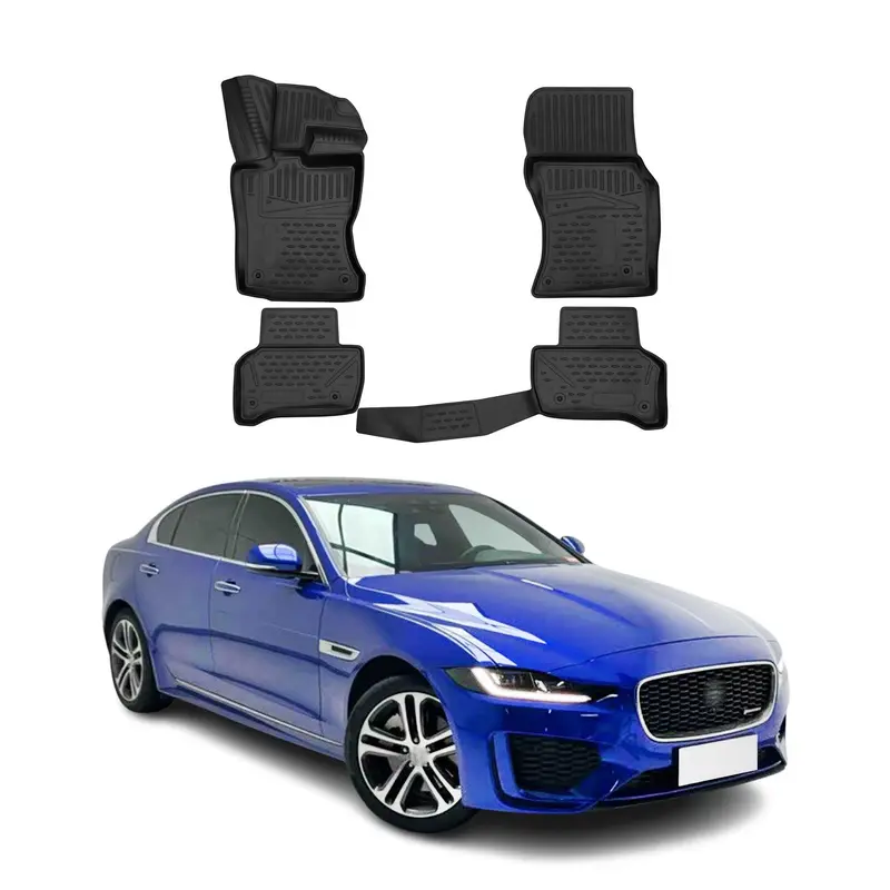 OMAC Tapis de sol pour Jaguar XE FL 2019-2024 sur mesure en caoutchouc Noir