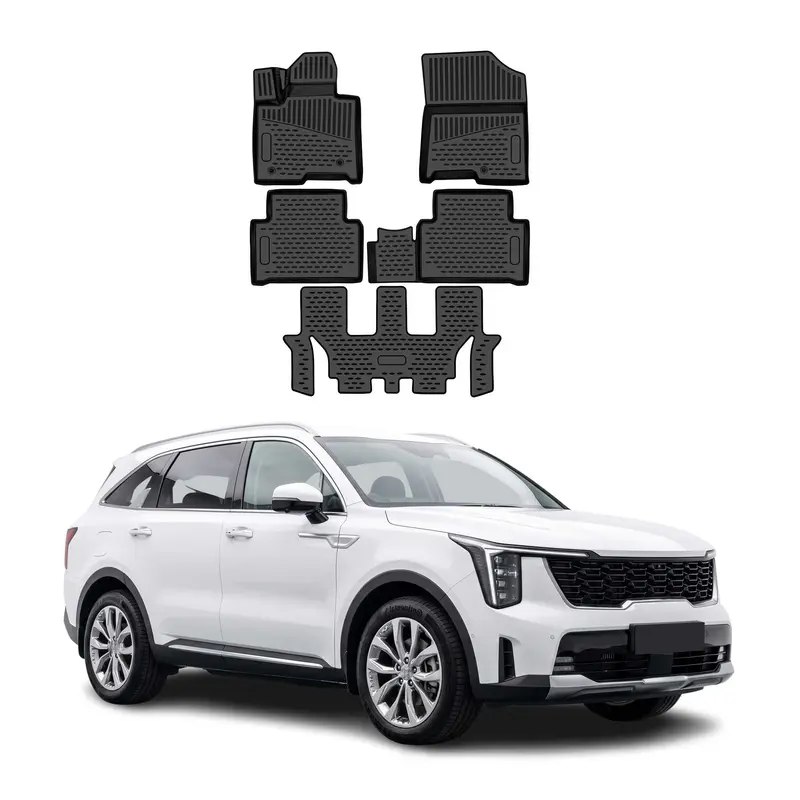 OMAC Tapis de sol pour Kia Sorento mk4 2023-2026 Facelift caoutchouc TPE Noir