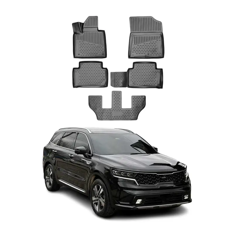 OMAC Tapis de sol pour Kia Sorento MQ4 2021-2026 sur mesure en caoutchouc Noir