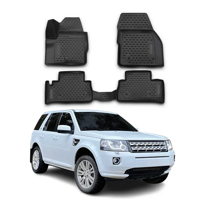 OMAC Tapis de sol pour Land Rover Freelander L359 2012-2015 en caoutchouc Noir
