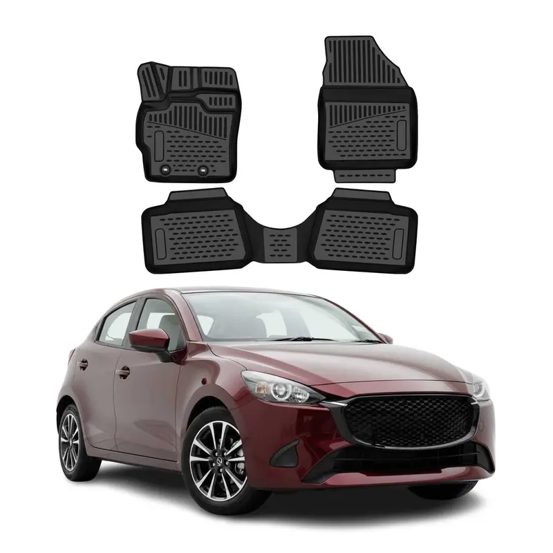 OMAC Tapis de sol pour Mazda2 Hybrid 2022-2026 en caoutchouc TPE Noir 3Pcs