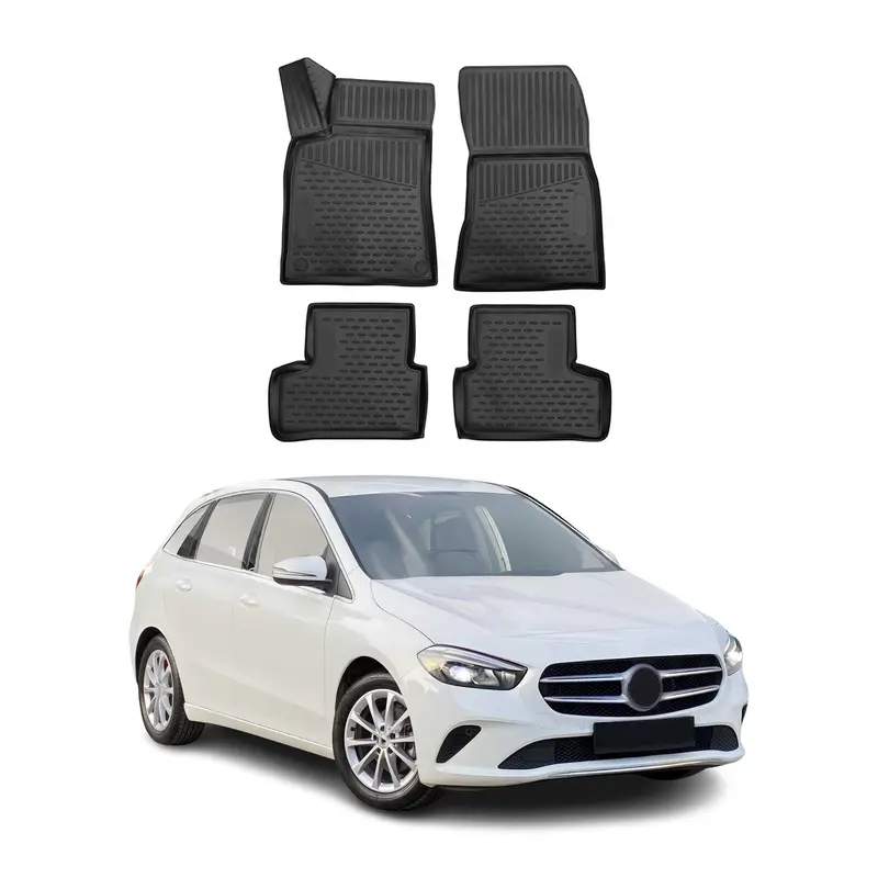 OMAC Tapis de sol pour Mercedes Classe B W247 2019-2026 en caoutchouc Noir