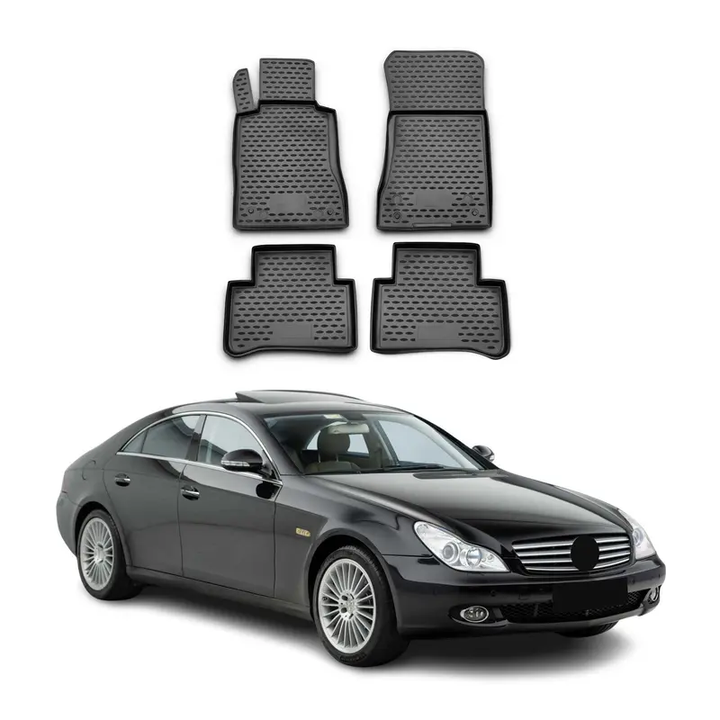 OMAC Tapis de sol pour Mercedes CLS C219 2004-2010 sur mesure en caoutchouc Noir
