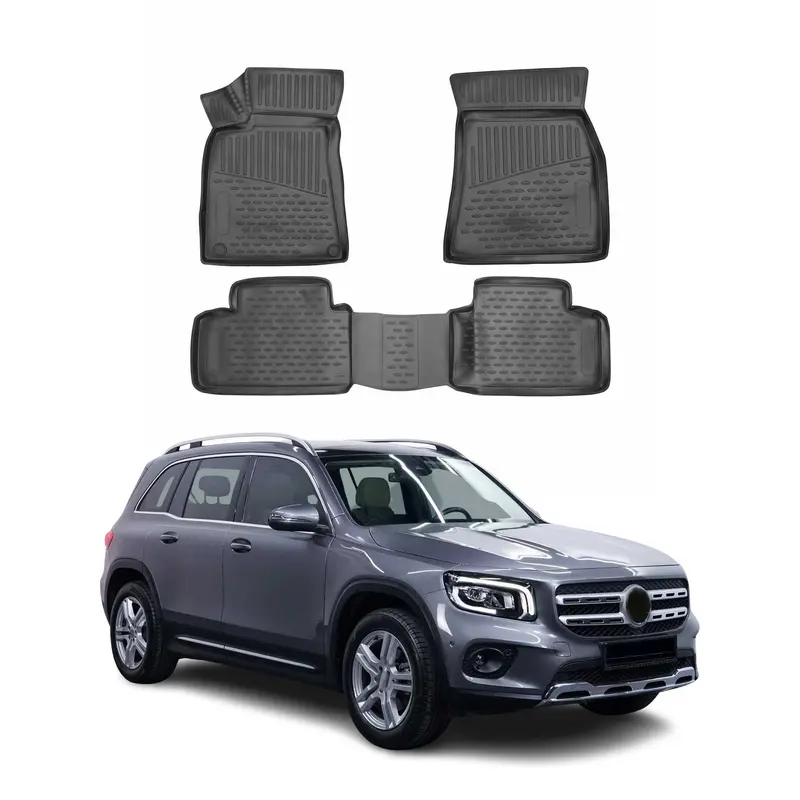 OMAC Tapis de sol pour Mercedes GLB X247 2019-2026 en caoutchouc Noir