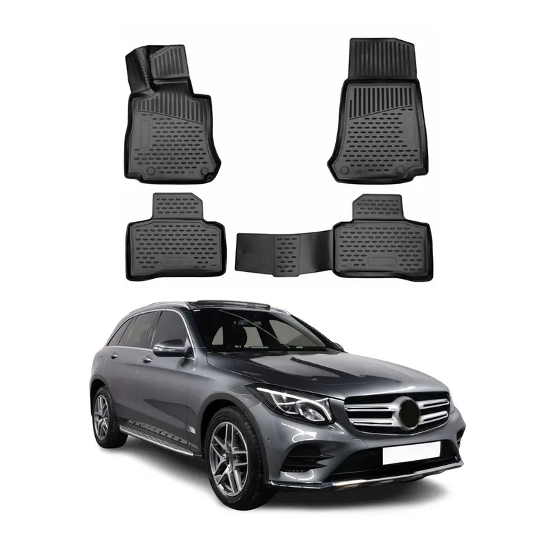 OMAC Tapis de sol pour Mercedes GLC X253 C253 2015-2022 en caoutchouc Noir
