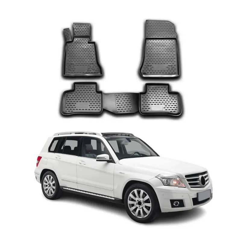 OMAC Tapis de sol pour Mercedes GLK X204 2008-2015 en caoutchouc Noir