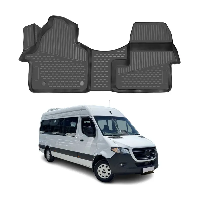 OMAC Tapis de sol pour Mercedes Sprinter W907 910 2018-2026 en caoutchouc Noir