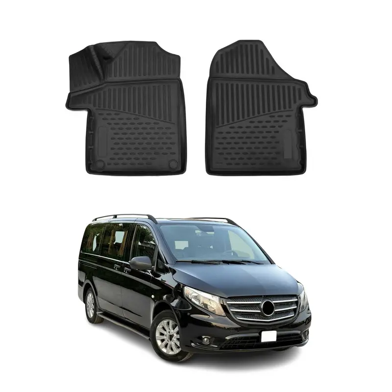 OMAC Tapis de sol pour Mercedes Vito W447 2014-2026 en caoutchouc Noir