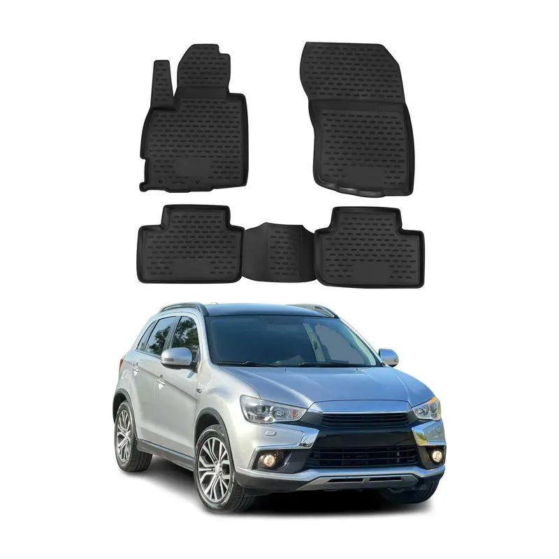 OMAC Tapis de sol pour Mitsubishi ASX 2010-2023 en caoutchouc Noir